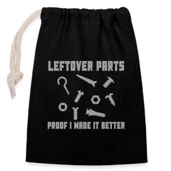 Restes de pièces Humour artisanal - Sac cadeau en coton avec cordon (14 x 20 cm) - noir - Devant