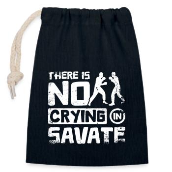 Il n’y a pas de pleurs à la Savate - Sac cadeau en coton avec cordon (14 x 20 cm) - bleu marine - Devant