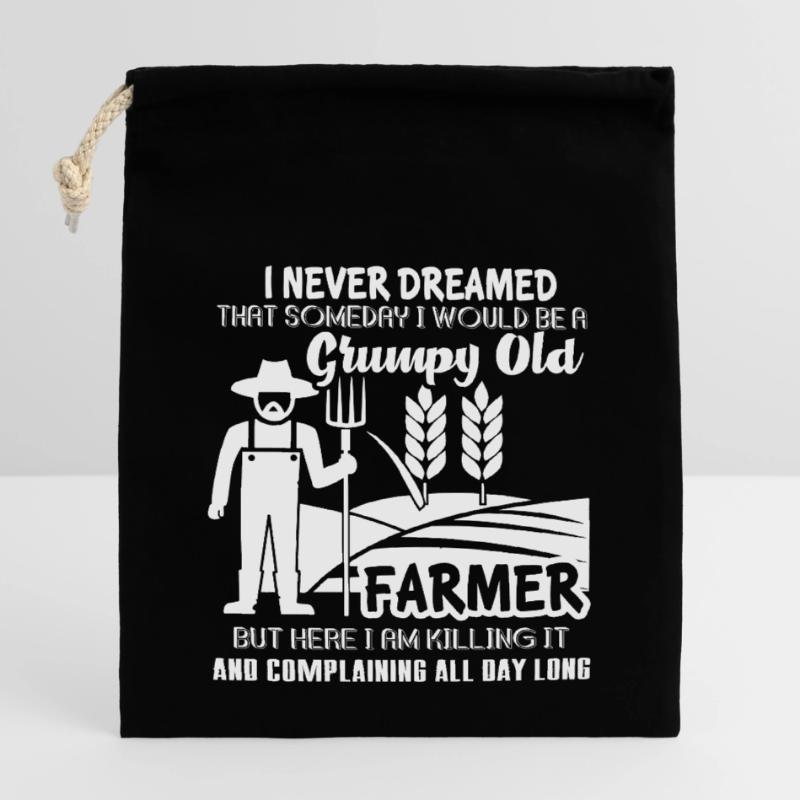 Be A Grumpy Old Farmer Closable cotton gift bag (14x20cm)