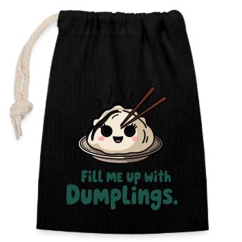 Dim-sum-liebhaber Chinesischer Küche Und Knödel - Verschließbarer Geschenkbeutel aus Baumwolle (14x20cm) - Schwarz - Vorne