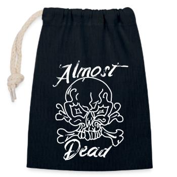 Presque mort Skull Bones Squelette et peur - Sac cadeau en coton avec cordon (14 x 20 cm) - bleu marine - Devant
