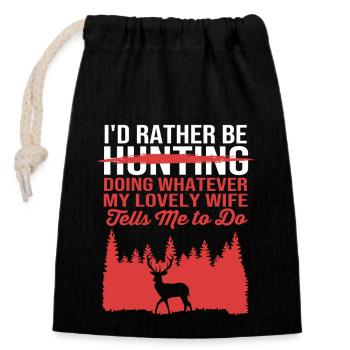 Hunter Hunt - Closable cotton gift bag (14x20cm) - black - Front
