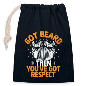 Got Beard Then You've Got Respect Facial Hair - Closable cotton gift bag (14x20cm) - navy - Front