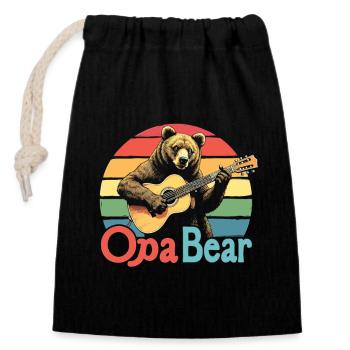 Grandpa Bear Grandpa Bear Grandpa Birthday Bear Fans Bear - Closable cotton gift bag (14x20cm) - black - Front