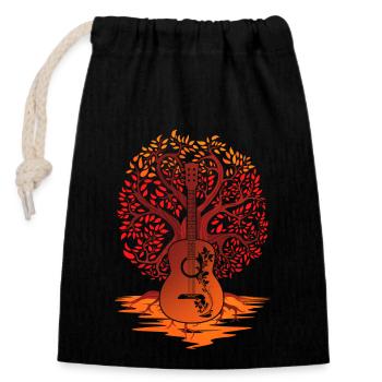 Yggdrasil Musicien de la nature Arbre de vie - Sac cadeau en coton avec cordon (14 x 20 cm) - noir - Devant