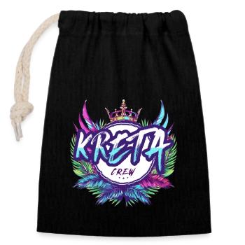 Crète Crew Coloré - Sac cadeau en coton avec cordon (14 x 20 cm) - noir - Devant