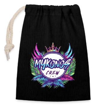 Mykonos Crew Coloré - Sac cadeau en coton avec cordon (14 x 20 cm) - noir - Devant