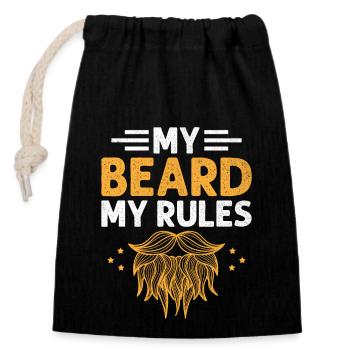 My Beard My Rules Facial Hair Beards Man - Closable cotton gift bag (14x20cm) - black - Front