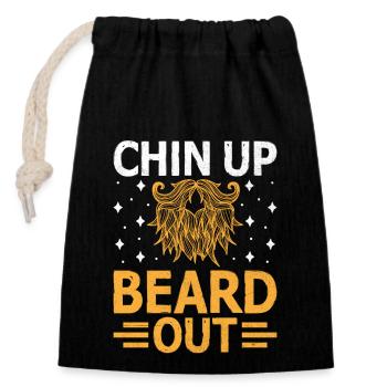 Chin Up Beard Out Facial Hair Beards Man - Closable cotton gift bag (14x20cm) - black - Front