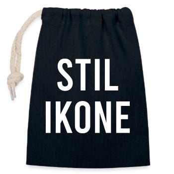 STYLE ICON - Closable cotton gift bag (14x20cm) - navy - Front