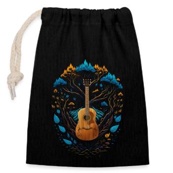 Yggdrasil Musicien de la nature Arbre de vie - Sac cadeau en coton avec cordon (14 x 20 cm) - noir - Devant