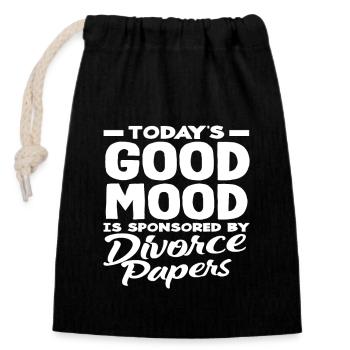 Today's Mood Sponsored by Divorce - Closable cotton gift bag (14x20cm) - black - Front
