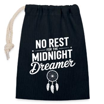 Functional sarcasm morning for night owls - Closable cotton gift bag (14x20cm) - navy - Front