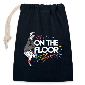 Sur le sol - Conception Breakdance Cool - Sac cadeau en coton avec cordon (14 x 20 cm) - bleu marine - Devant