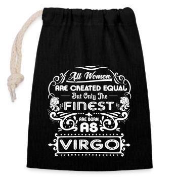 Virgo Finest Women Born As Virgo Horoscope - Closable cotton gift bag (14x20cm) - black - Front
