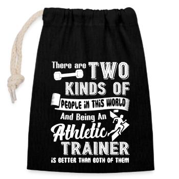 Athletic Trainer Being An Athletic Trainer - Closable cotton gift bag (14x20cm) - black - Front