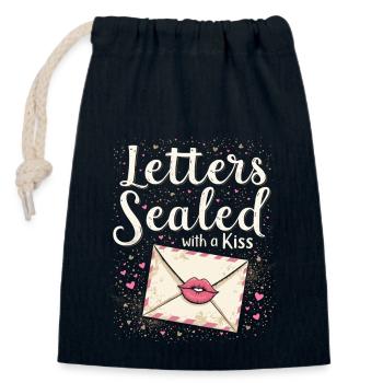 Romantic Nostalgia Vintage Romance Classic Love - Closable cotton gift bag (14x20cm) - navy - Front