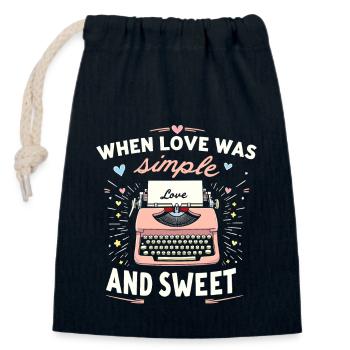 Romantic Nostalgia Vintage Romance Classic Love - Closable cotton gift bag (14x20cm) - navy - Front