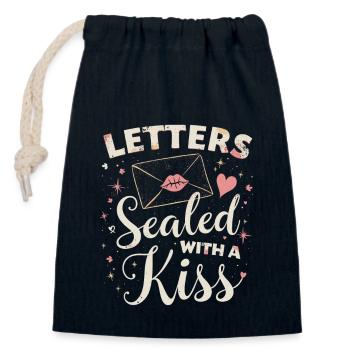 Romantic Nostalgia Vintage Romance Classic Love - Closable cotton gift bag (14x20cm) - navy - Front