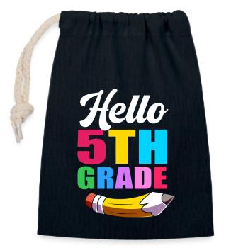 5th Grade - Closable cotton gift bag (14x20cm) - navy - Front