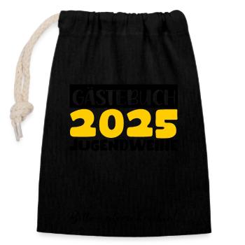 Jugendweihe 2025 Guestbook Gift Girls Boys - Closable cotton gift bag (14x20cm) - black - Front