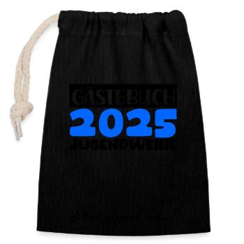 Jugendweihe 2025 Guestbook Gift Girls Boys - Closable cotton gift bag (14x20cm) - black - Front