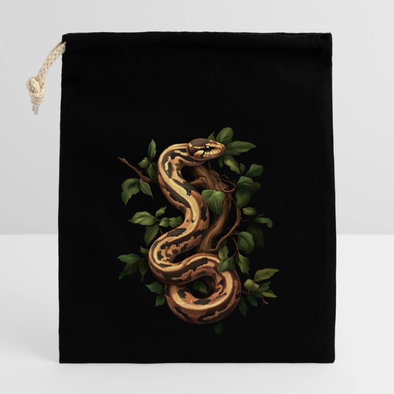 Roi Python Serpents Amoureux Terrarium Python Sac cadeau en coton avec cordon (14 x 20 cm)