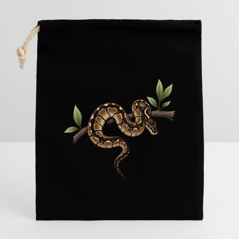 Königspython Schlangen Liebhaber Terrarium Python Verschließbarer Geschenkbeutel aus Baumwolle (14x20cm)