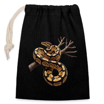 King Python Snakes Lover Terrarium Python - Closable cotton gift bag (14x20cm) - black - Front