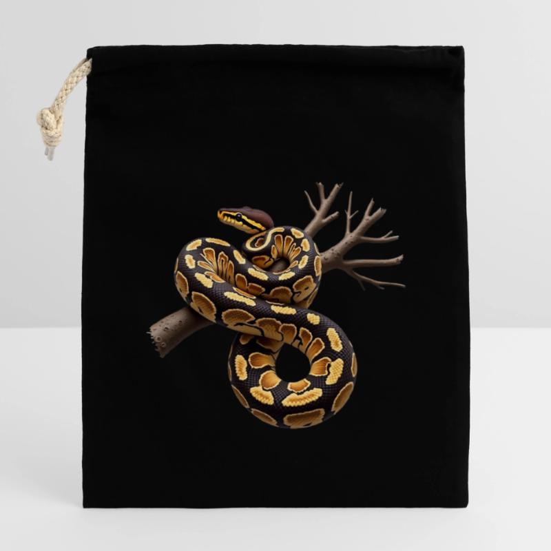Roi Python Serpents Amoureux Terrarium Python Sac cadeau en coton avec cordon (14 x 20 cm)