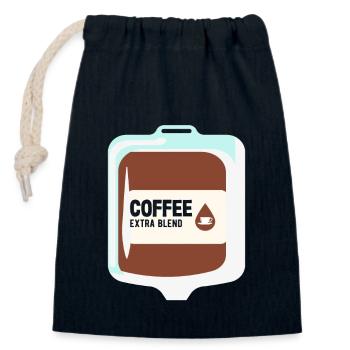 Conception de mélange supplémentaire pour les amateurs de café - Sac cadeau en coton avec cordon (14 x 20 cm) - bleu marine - Devant