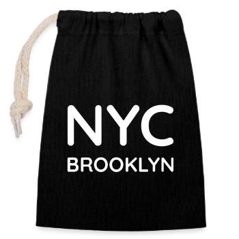 Brooklyn T-Shirt - Verschließbarer Geschenkbeutel aus Baumwolle (14x20cm) - Schwarz - Vorne