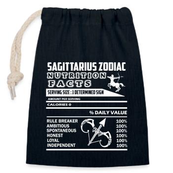 Sagittarius Zodiac Nutrition Facts Horoscope - Closable cotton gift bag (14x20cm) - navy - Front