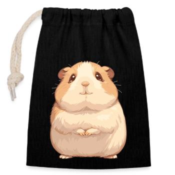 guinea pigs - Closable cotton gift bag (14x20cm) - black - Front