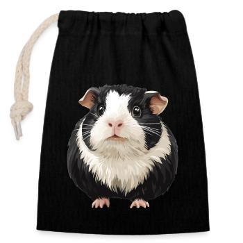 guinea pigs - Closable cotton gift bag (14x20cm) - black - Front