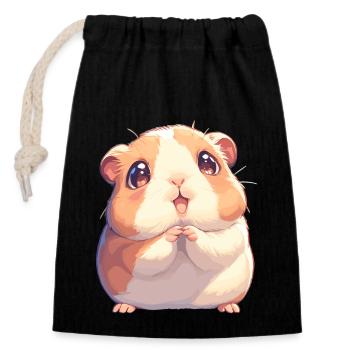 guinea pigs - Closable cotton gift bag (14x20cm) - black - Front