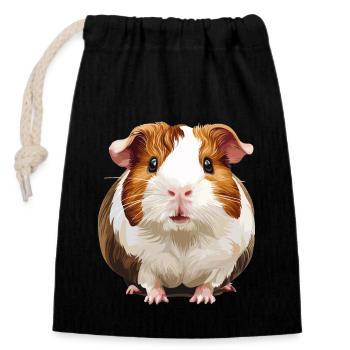 guinea pigs - Closable cotton gift bag (14x20cm) - black - Front