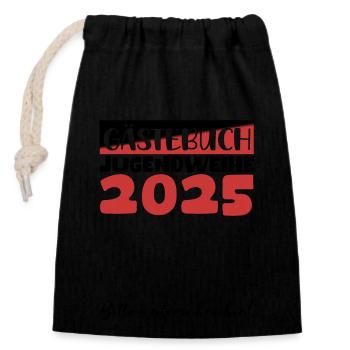 Jugendweihe 2025 Guestbook Gift Girls Boys - Closable cotton gift bag (14x20cm) - black - Front