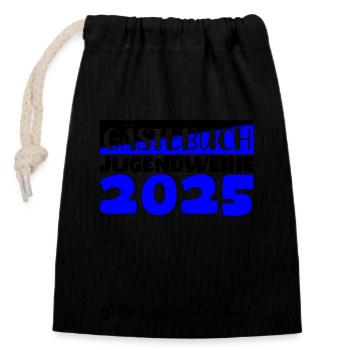 Jugendweihe 2025 Guestbook Gift Girls Boys - Closable cotton gift bag (14x20cm) - black - Front