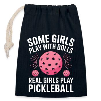Pickleball Saying Girl Joke Pickleball Gift - Closable cotton gift bag (14x20cm) - navy - Front