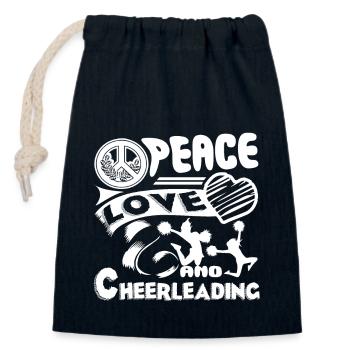 Cheerleading Peace Love Cheerleading - Closable cotton gift bag (14x20cm) - navy - Front