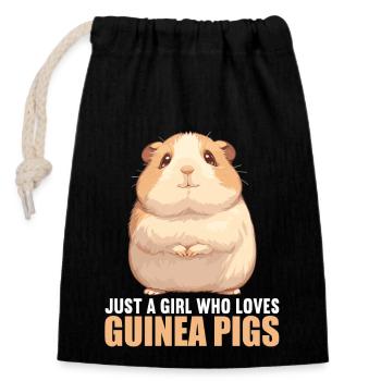 guinea pigs - Closable cotton gift bag (14x20cm) - black - Front