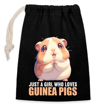 guinea pigs - Closable cotton gift bag (14x20cm) - black - Front