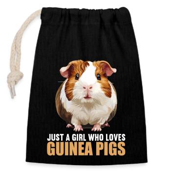 guinea pigs - Closable cotton gift bag (14x20cm) - black - Front