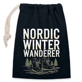 Scandinavian Aesthetics, Nordic - Closable cotton gift bag (14x20cm) - navy - Front