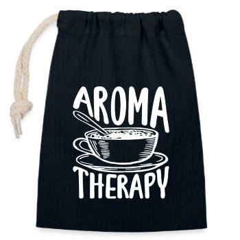 Aromathérapie pour les amateurs de café - Sac cadeau en coton avec cordon (14 x 20 cm) - bleu marine - Devant