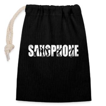 Saxophones Saxophones - Sac cadeau en coton avec cordon (14 x 20 cm) - noir - Devant