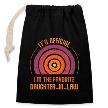 I'm The Favorite Daughter-In-Law - Closable cotton gift bag (14x20cm) - black - Front