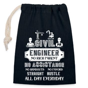 Civil Engineer Proud Civil Engineer - Closable cotton gift bag (14x20cm) - navy - Front