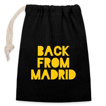 Souvenir Madrid - Verschließbarer Geschenkbeutel aus Baumwolle (14x20cm) - Schwarz - Vorne